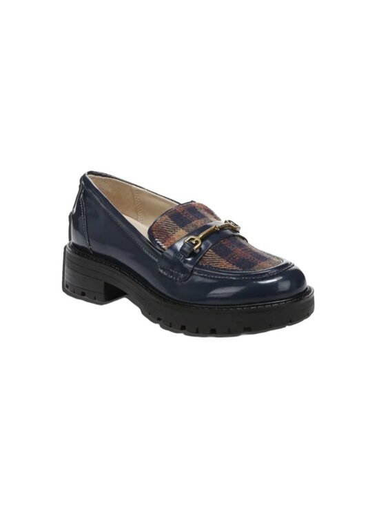 Sam Edelman Other - NWT SAM EDELMAN Kids Baltic Navy & Rust Tully Lug Sole Plaid Loafers Sz 4